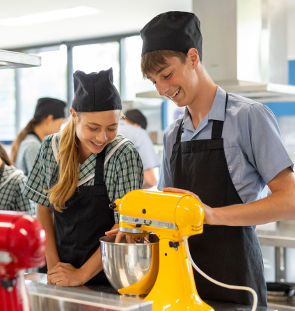 Students cooking